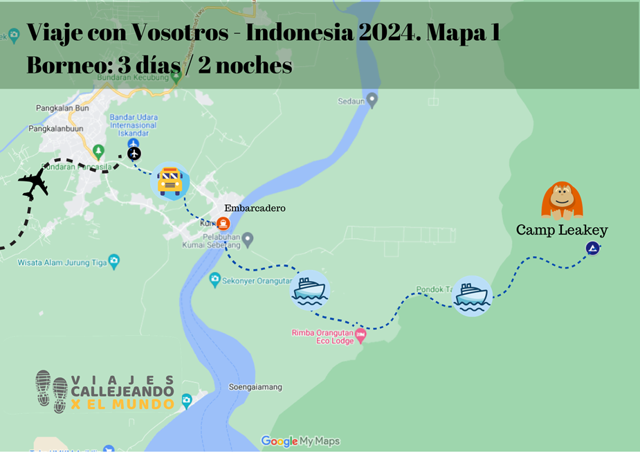 mapa general borneo viaje a indonesia 2024